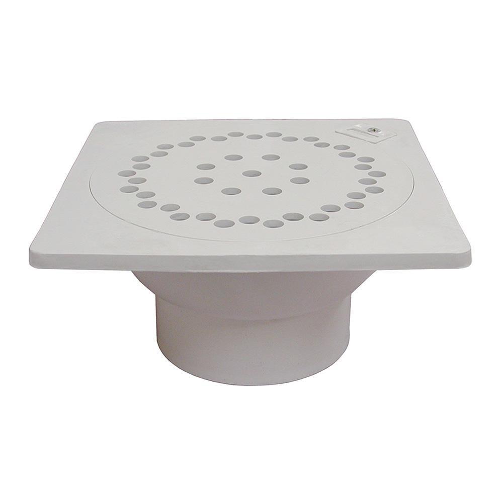 9 x 9 in. PVC Bell Trap with 3 x 4 in. Outlet 