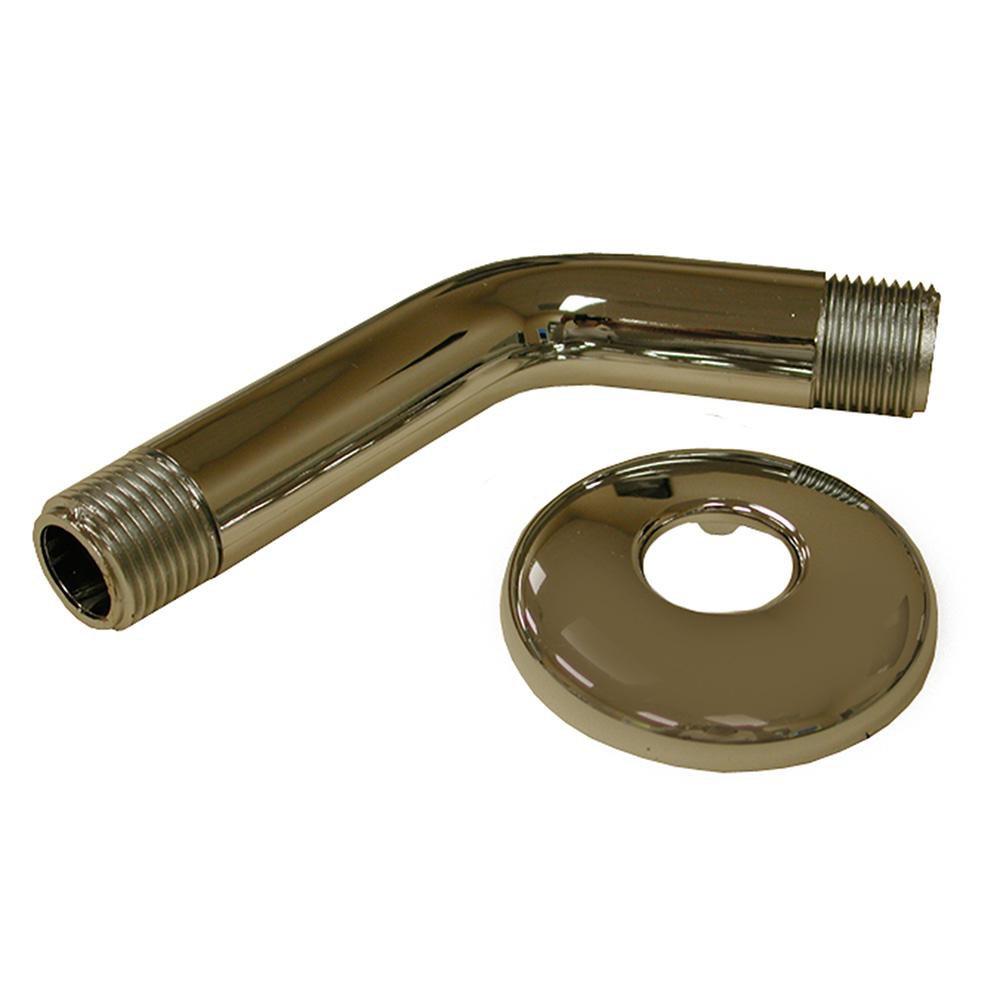 Jones Stephens Chrome Plated 6 in. Stainless Steel Shower Arm and Flange 