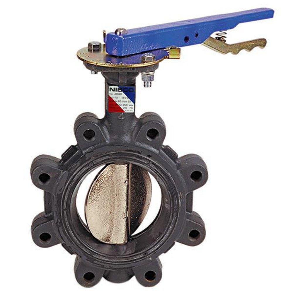 NIBCO Ductile Iron Lug Buna-N Locking Lever Handle Butterfly Valve 