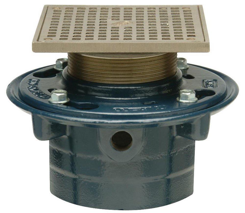 Zurn Nickel Push On Cast Iron Polished Nickel Bronze Floor Drain 