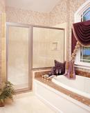 63-1/2 x 60 in. Framed Shower Door with Panel in Silver