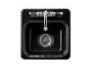 15 x 15 in. 1 Hole Drop-in Cast Iron Bar Sink in Black Black