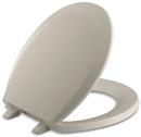 Round Closed Front Toilet Seat with Cover in Sandbar