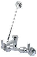 Two Lever Handle Wall Mount Food Service Faucet in Rough Chrome