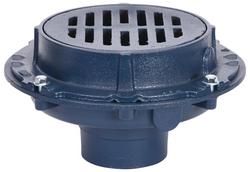 3 in. No Hub Cast Iron Floor Drain with 9 in. Round Cast Iron Strainer