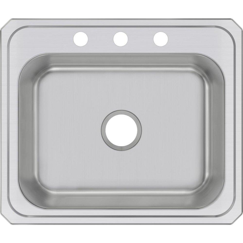 Elkay Brushed Satin 25 x 21-1/4 in. Stainless Steel Single Bowl Drop-in Kitchen Sink in Brushed Satin 