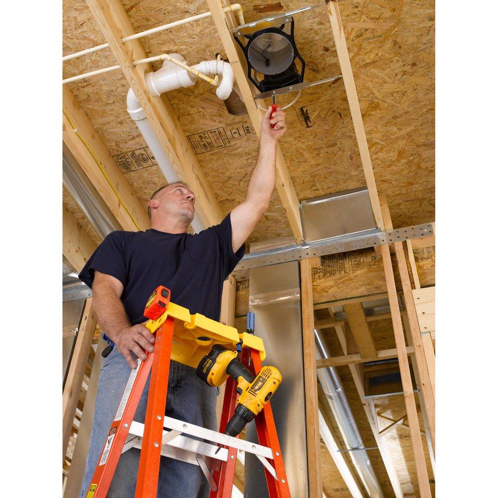 Werner Ladder Orange 115 in. Single Sided Fiberglass Step Ladder 