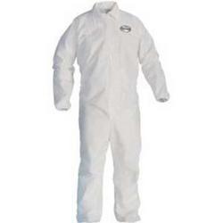 Breathable Particle Protection Coveralls, Zipper Front, Elastic Back, Wrists & Ankles, White,  Large (Case of 24)