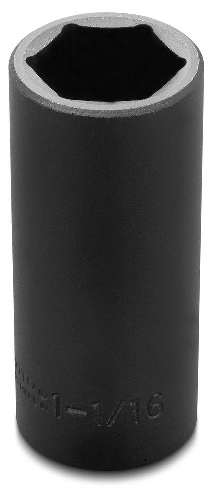 Stanley-Proto Black Oxide 1/2 in. Drive 6 Point Deep Impact Socket 