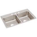 33 x 19-1/2 in. 3 Hole Stainless Steel Double Bowl Drop-in Kitchen Sink in Lustrous Satin