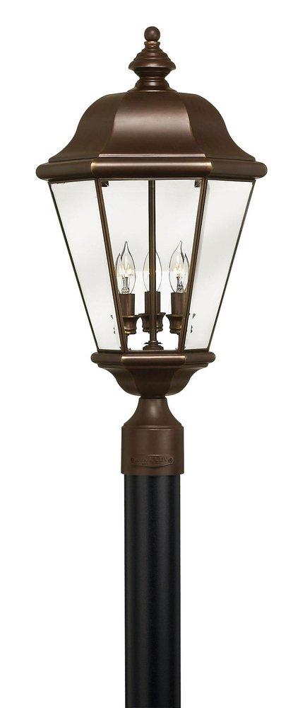 Hinkley Copper Bronze COBR 3 40 Watts Candelabra Post Lantern 