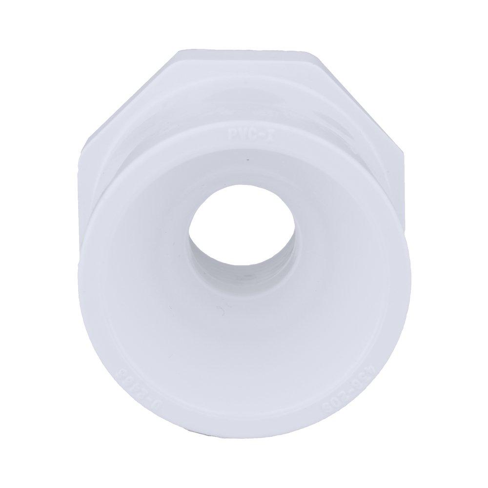 White PVC Schedule 40 Female Bushing 