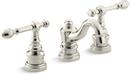 Widespread Lavatory Faucet with Lever Handle in Vibrant Polished Nickel