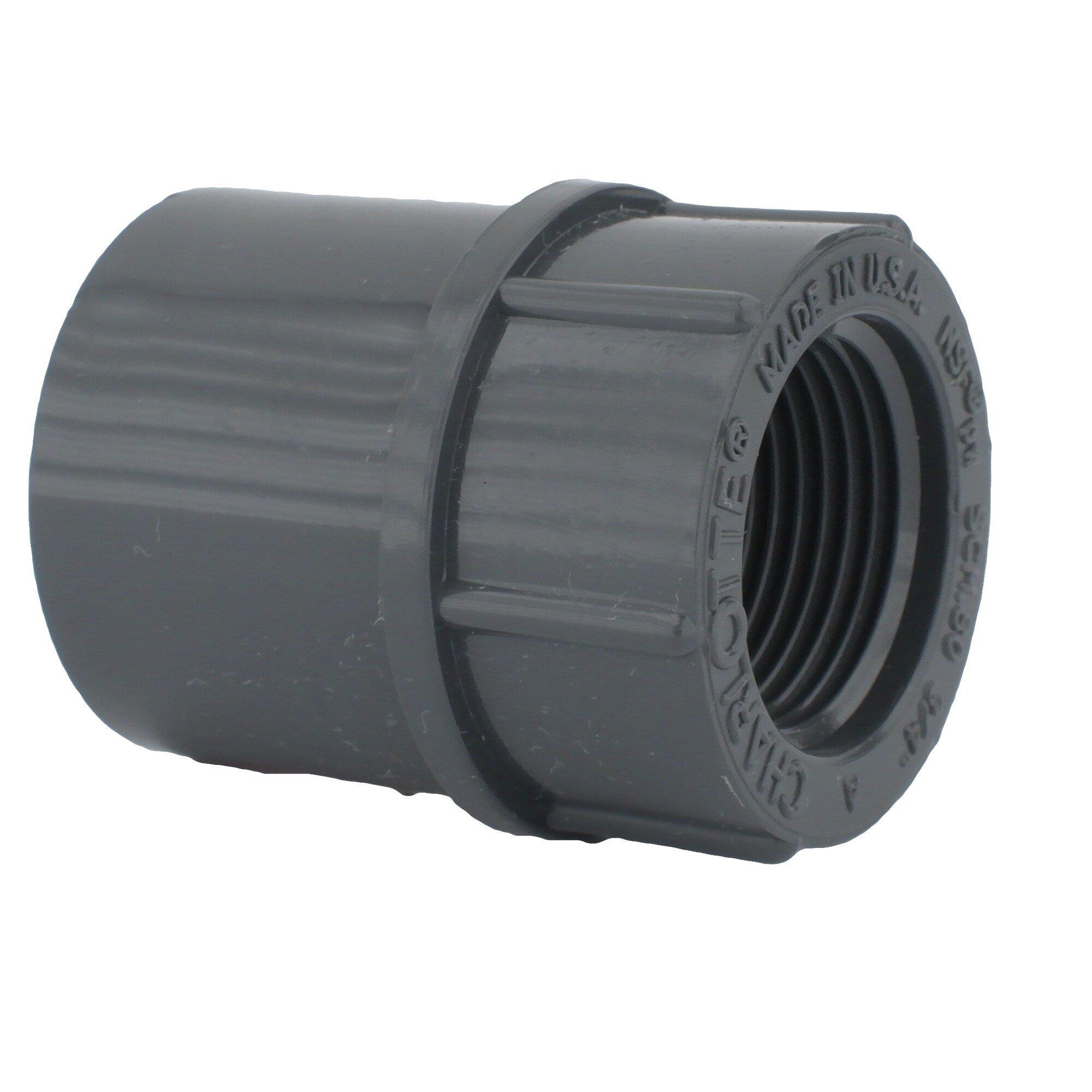 Dark Grey Socket Weld x FNPT PVC Adapter 
