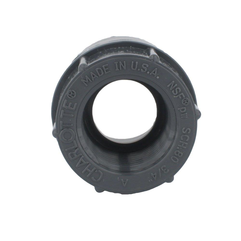 Dark Grey PVC Schedule 80 Female Adapter 