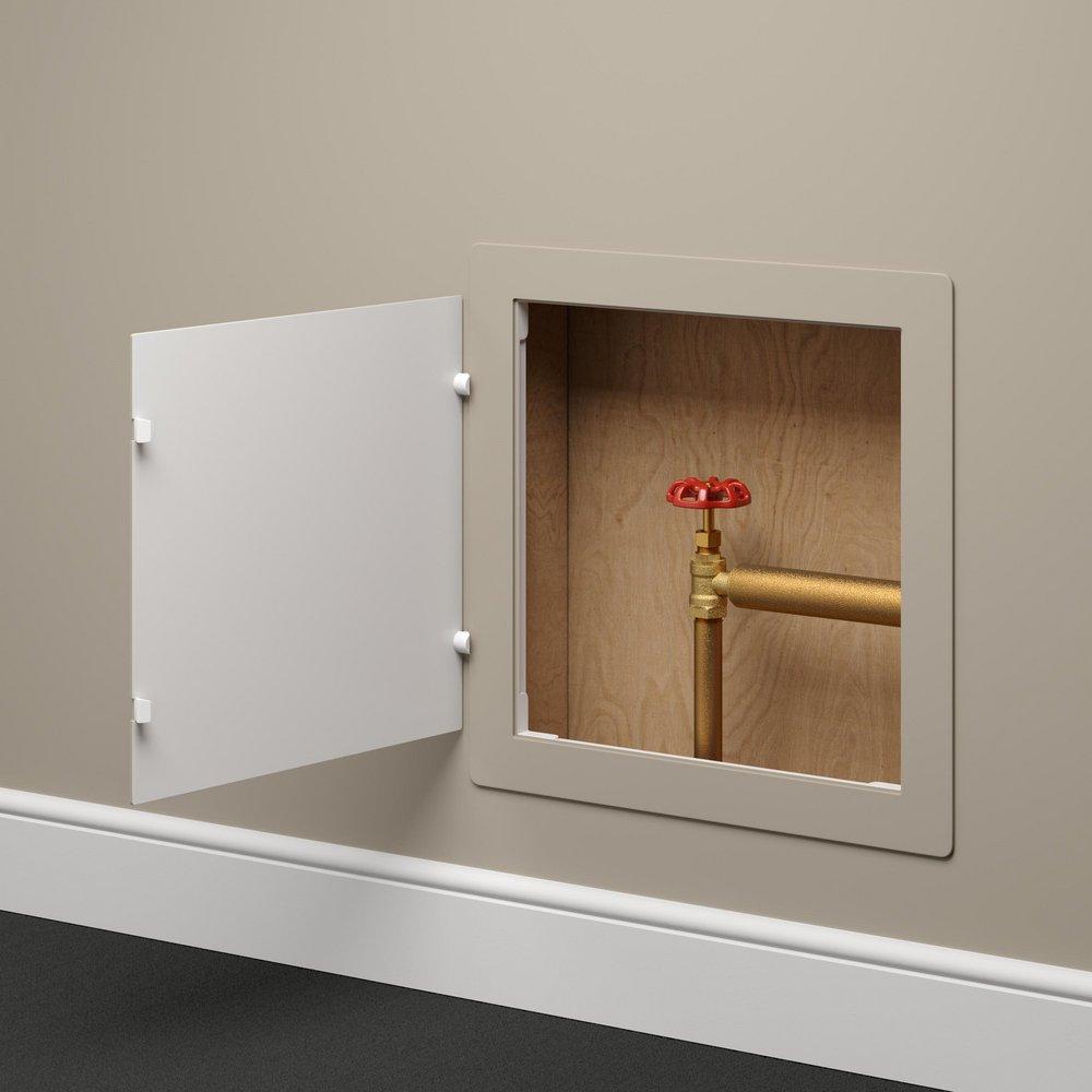 Jones Stephens White 14 in. Snap-Ease ABS Access Panel 