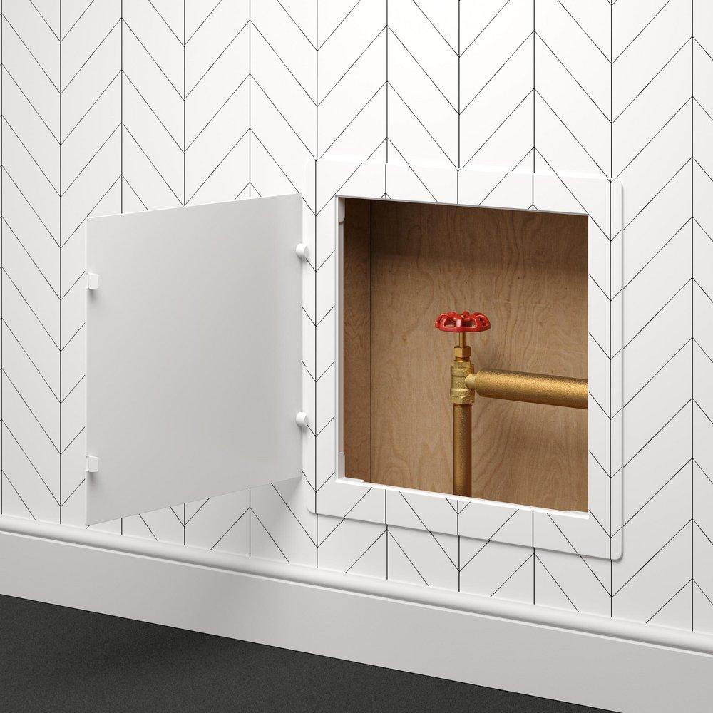 Jones Stephens White 14 in. Snap-Ease ABS Access Panel 