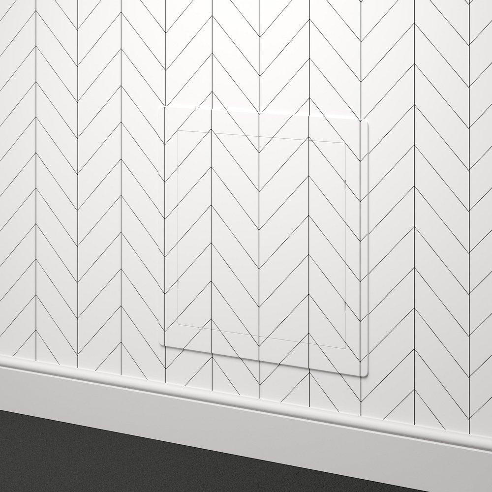 Jones Stephens White 14 in. Snap-Ease ABS Access Panel 