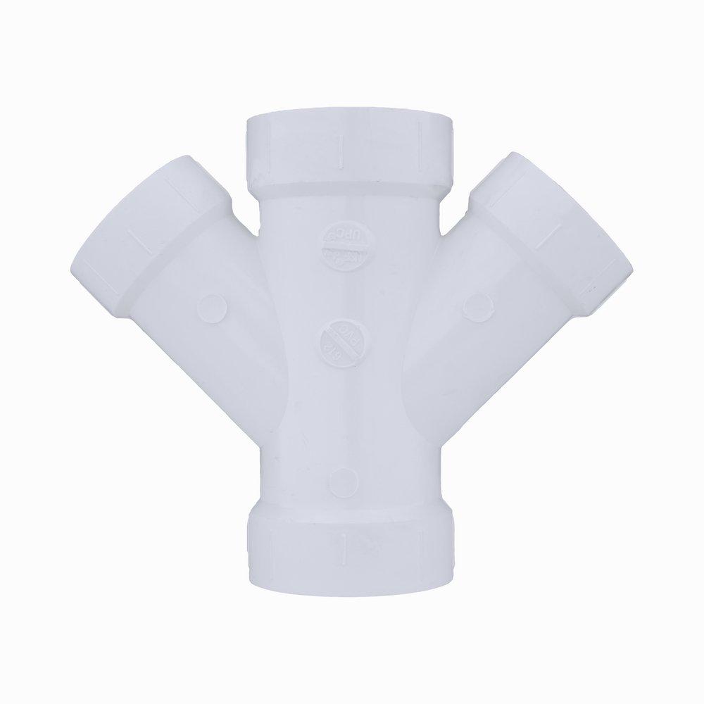 White PVC DWV Double Wye 