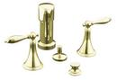 3-Hole with Double Lever Handle Bidet Faucet in Vibrant French Gold