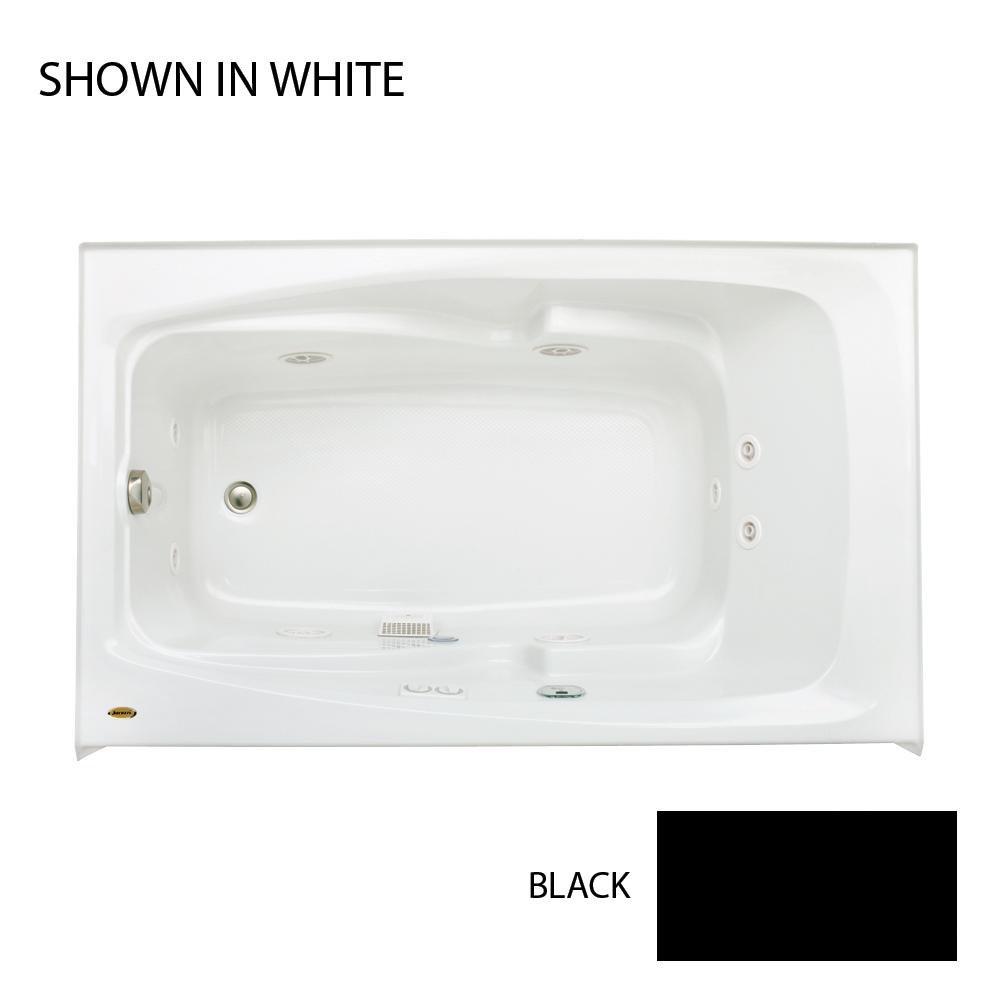 JACUZZI&reg; Black 60 x 36 in. Whirlpool Drop-In Bathtub with End Drain 