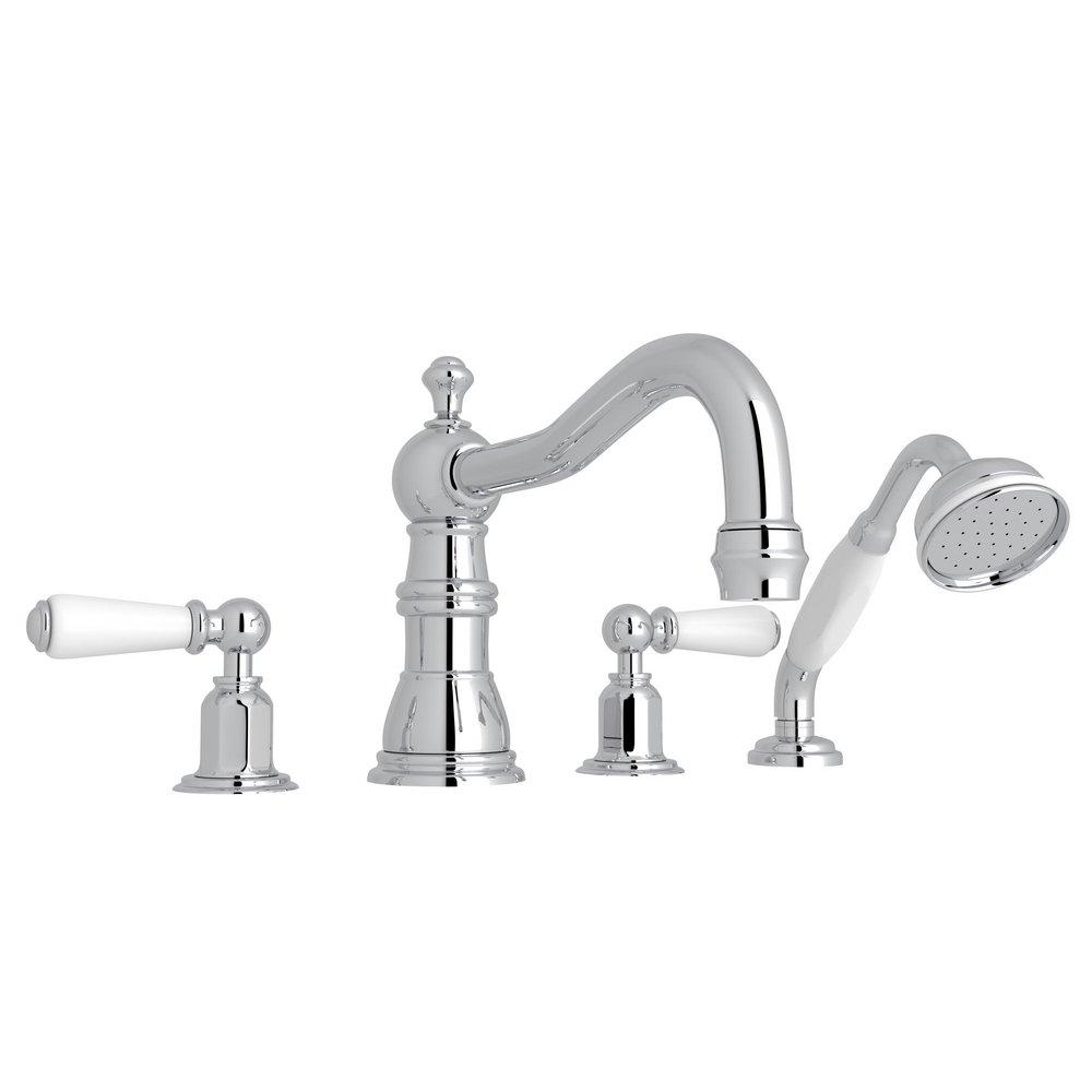 Perrin & Rowe Polished Chrome Two Handle Roman Tub Faucet 