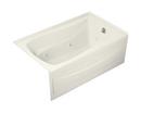 60 in. x 36 in. Whirlpool Alcove Bathtub with Right Drain in Biscuit