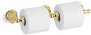Double Toilet Tissue Holder in Vibrant Polished Brass