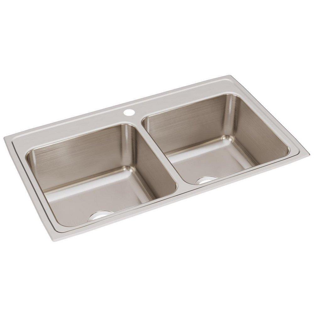 Elkay Lustrous Satin 37 x 22 in. Stainless Steel Double Bowl Drop-in Kitchen Sink in Lustrous Satin 