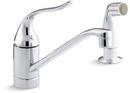 2-Hole Kitchen Faucet with Single Lever Handle and Sidespray and 5 in. Spout Height in Polished Chrome