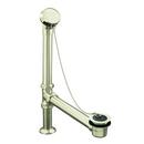 15-1/2 x 3-1/4 in. Brass Bath Drain with Rubber Stopper and Chain in Vibrant Brushed Nickel