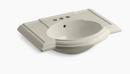 3-Hole Bathroom Oval Lavatory Sink with 4 in. Faucet Centerset in Sandbar