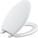 Elongated Closed Front Toilet Seat with Cover in Earthen White