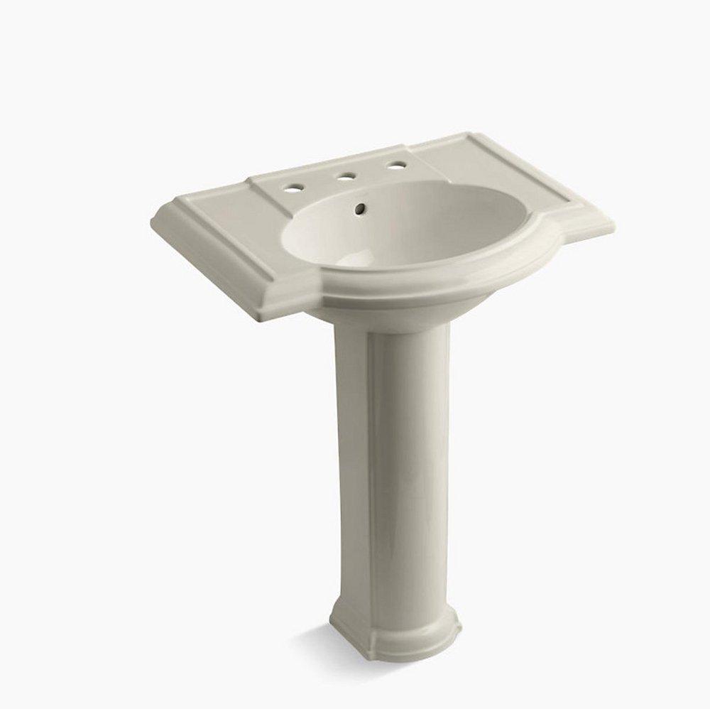 KOHLER Sandbar 3-Hole Bathroom Oval Lavatory Sink with 8 in. Faucet Centerset 