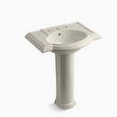 KOHLER Sandbar 3-Hole Bathroom Oval Lavatory Sink with 8 in. Faucet Centerset 