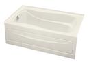 60 in. x 36 in. Soaker Alcove Bathtub with Left Drain in Biscuit