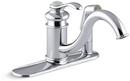 3-Hole Centerset Kitchen Faucet with Single Lever Handle and Sidespray in Polished Chrome
