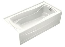 72 in. x 36 in. Soaker Alcove Bathtub with Right Drain in White