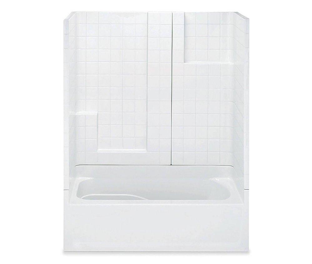 Aquatic White 60 x 31-1/4 in. Tub & Shower Unit 
