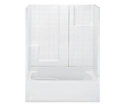 60 in. x 31-1/4 in. Tub & Shower Unit in White with Right Drain