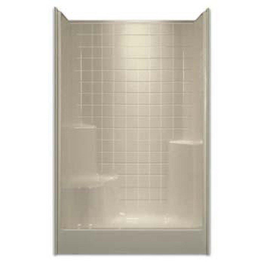 Aquarius Industries White 48 x 48 in. Shower with Left Hand Seat 