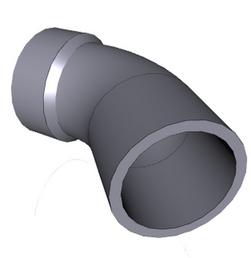 2 in. Spigot x Socket Straight and Long Sweep Plastic Closet 1/8 Degree Bend