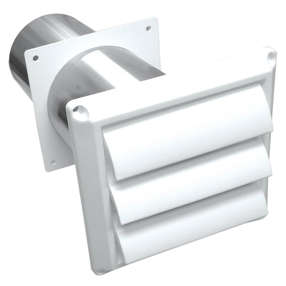 Lambro Industries White 4 x 5-7/16 in. Louvered Hood 