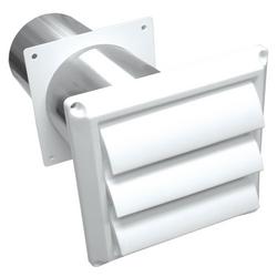 4 x 5-7/16 in. Louvered Hood in White