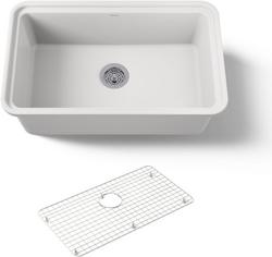 30 in. Undermount Fireclay Single Bowl Kitchen Sink in White