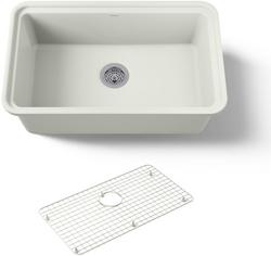 30 in. Undermount Fireclay Single Bowl Kitchen Sink in Dune