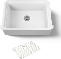 33 in. Undermount Farmhouse Fireclay Single Bowl Kitchen Sink in White