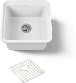 18 in. Undermount Fireclay Single Bowl Bar Sink in White