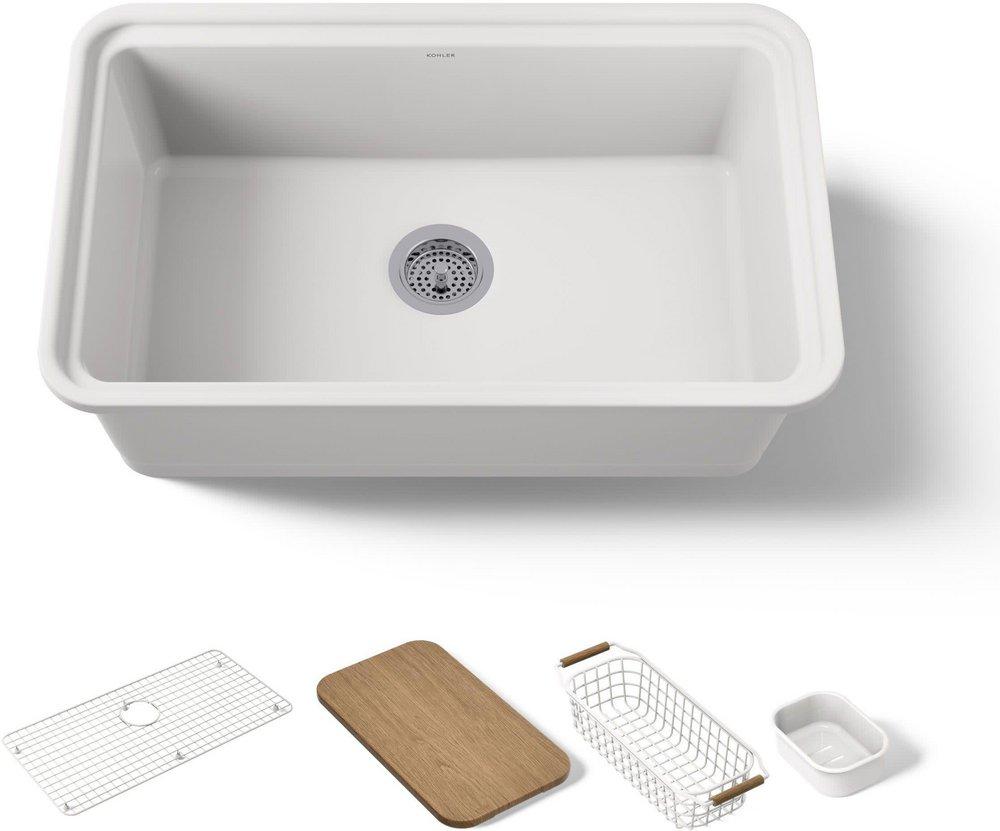 AUDRINE&trade; 30" SINGLE BASIN FIRECLAY WS 