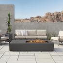 Aegean 75"" Asymmetrical Rectangle Steel Propane or Natural Gas Fire Pit Table in Weathered Slate by Real Flame 